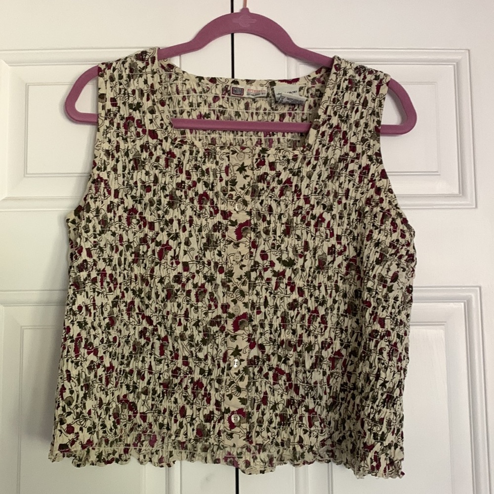 Square neck floral tank